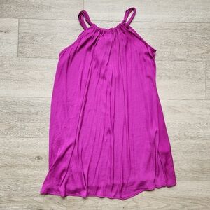 Banana Republic Purple Halter Shift Dress Womens Small Satin Swing Sleeveless